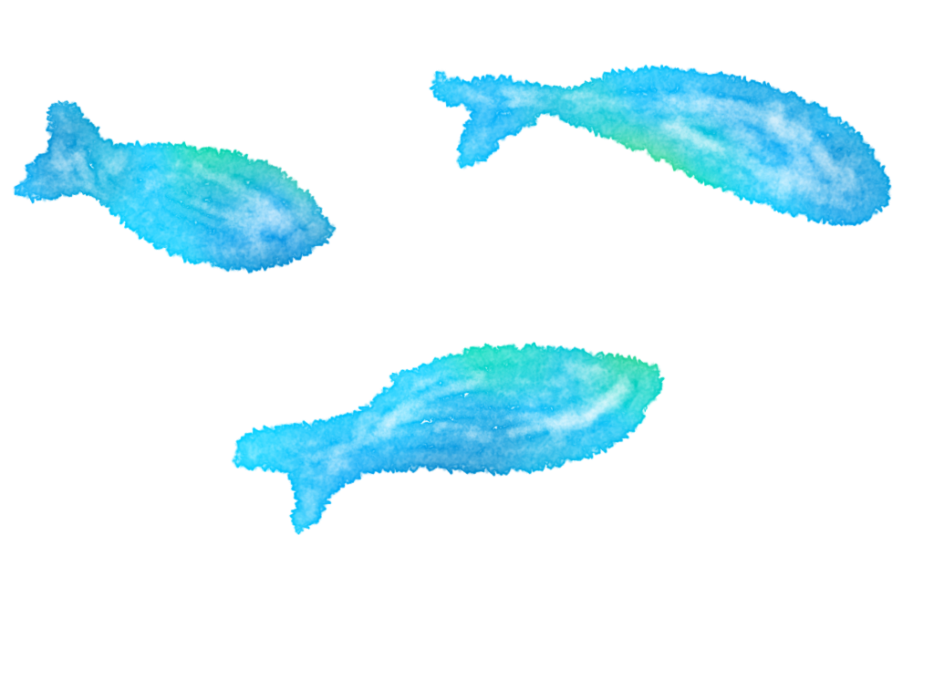 水彩画の魚の絵
